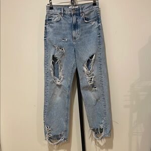 Zara Distressed Light Wash Jeans